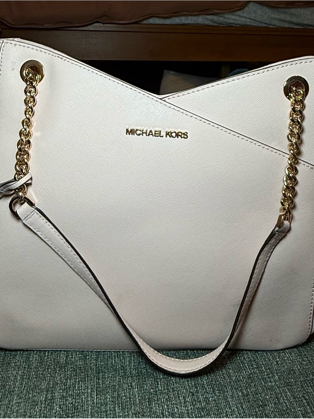 Michael Kors Light Pink Chain-Handle Saffiano Tote
